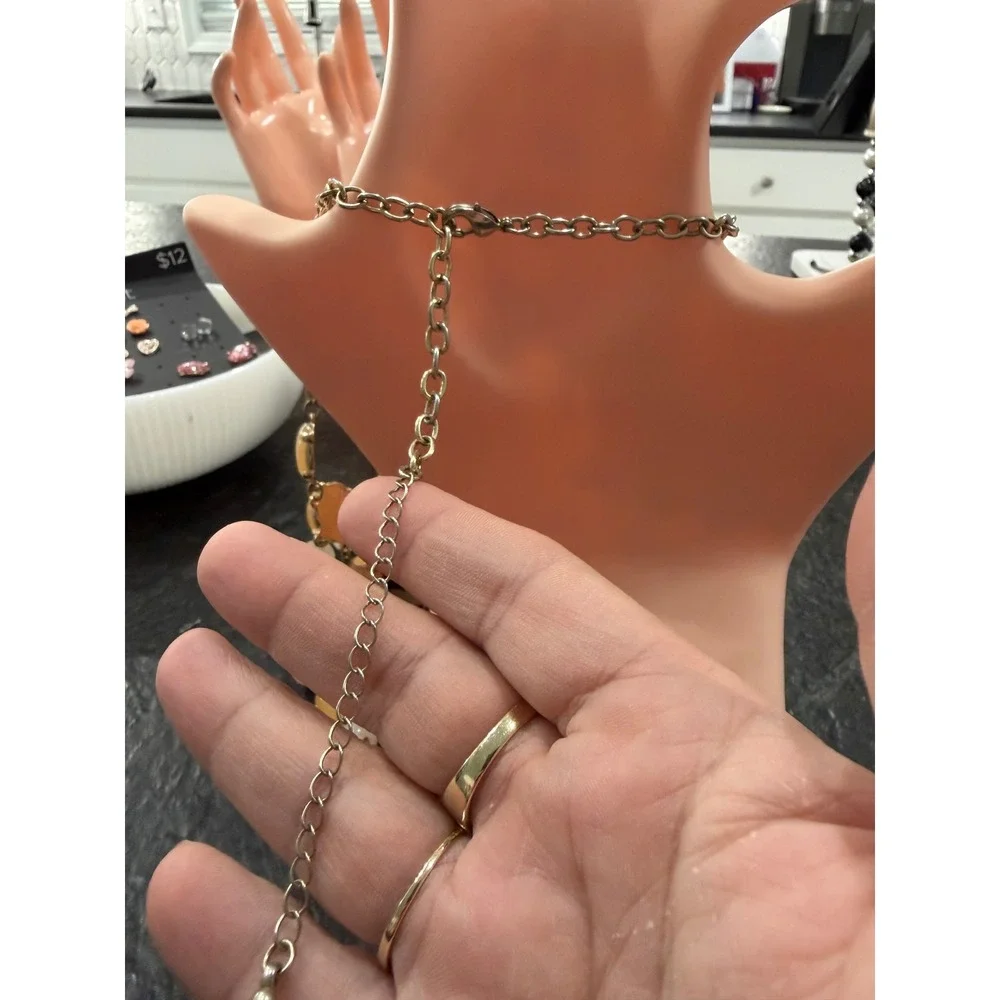 Yellow Resin Bib Statement Necklace Brushed Gold Tone Contemporary Jewelry